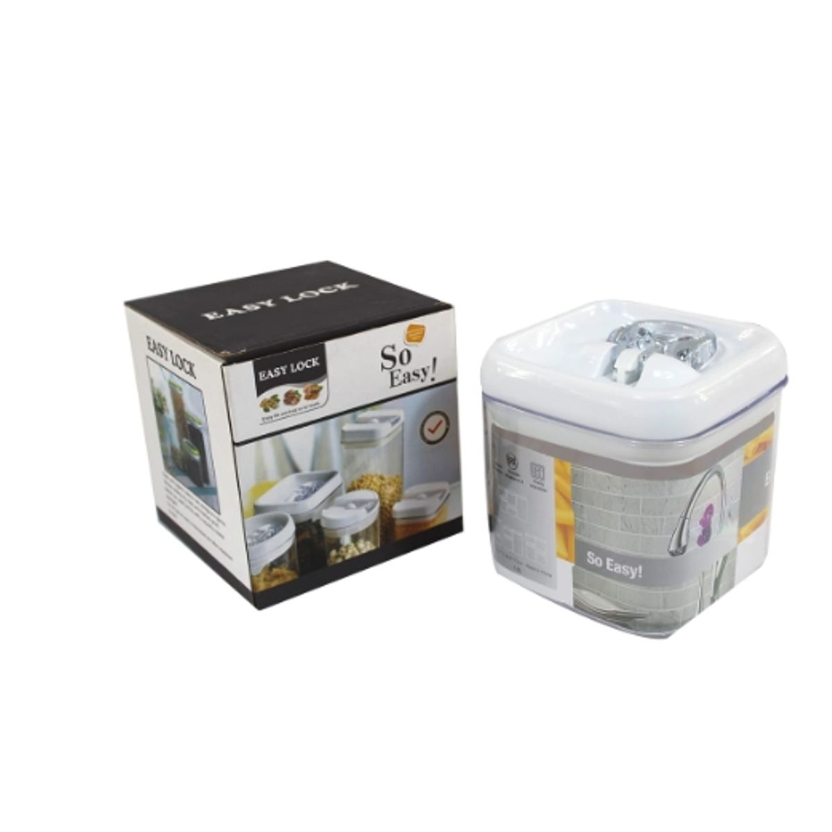 GENERICO - Envase Acrilico Con Tapa Cierra Facil 1000ML