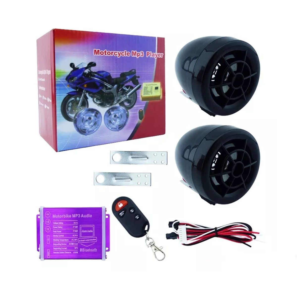 GENERICO - Alarma para Moto con Parlante Mp3 y Bluetooth
