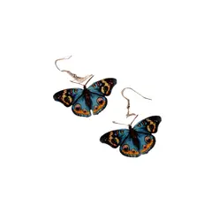 GENERICO - Pendientes largos de moda con diseño de mariposa