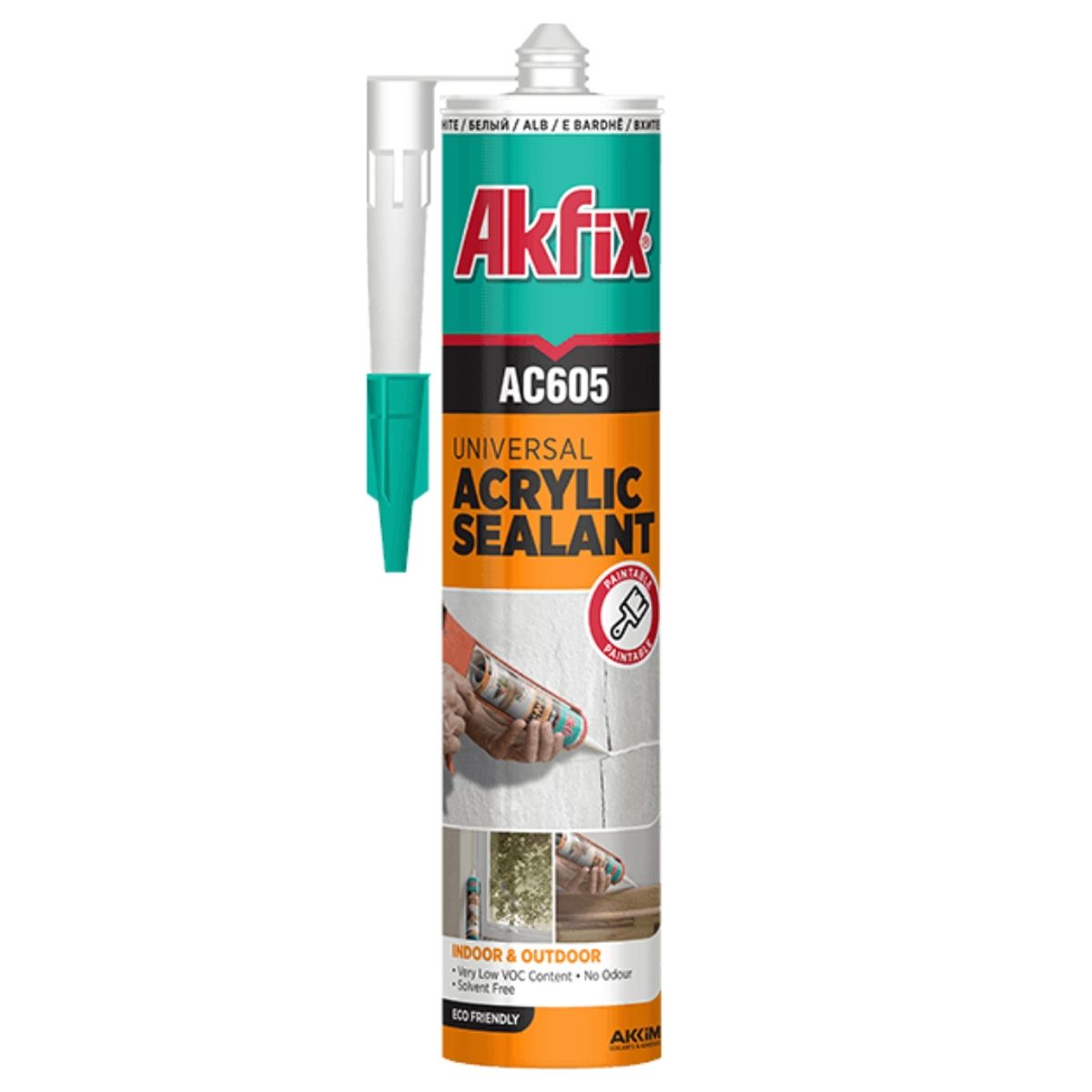 AKFIX - Sellador Acrílico Akfix Pintable Interior Y Exterior Blanco