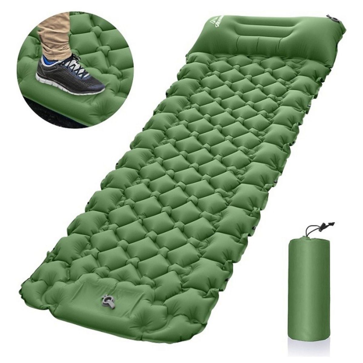 GENERICO - Colchoneta Inflable Ligera Camping Inflable con el Pie