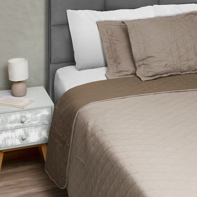Imagen 2 del producto Quilt Bicolor 2 plazas Cafe-Beige 220x250