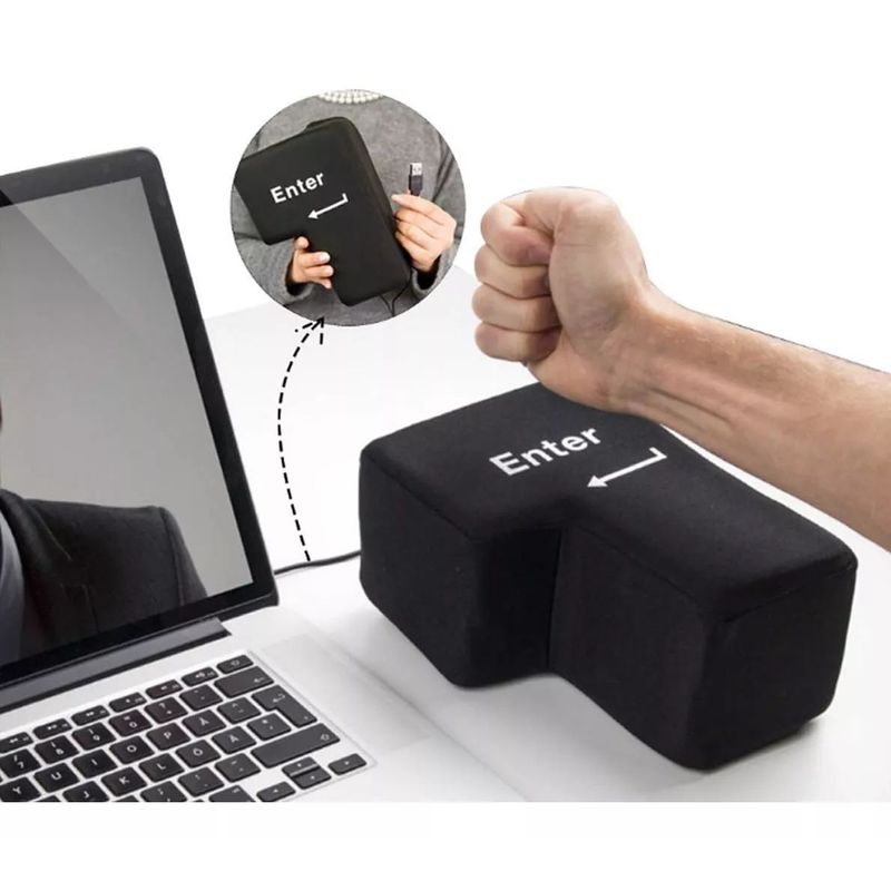 KUANGYE - Tecla Enter Gigante Antiestrés Usb Para Computadora Almohada