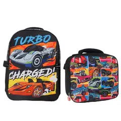 INTEC - Pack Escolar de Mochila y Lonchera HotWheels