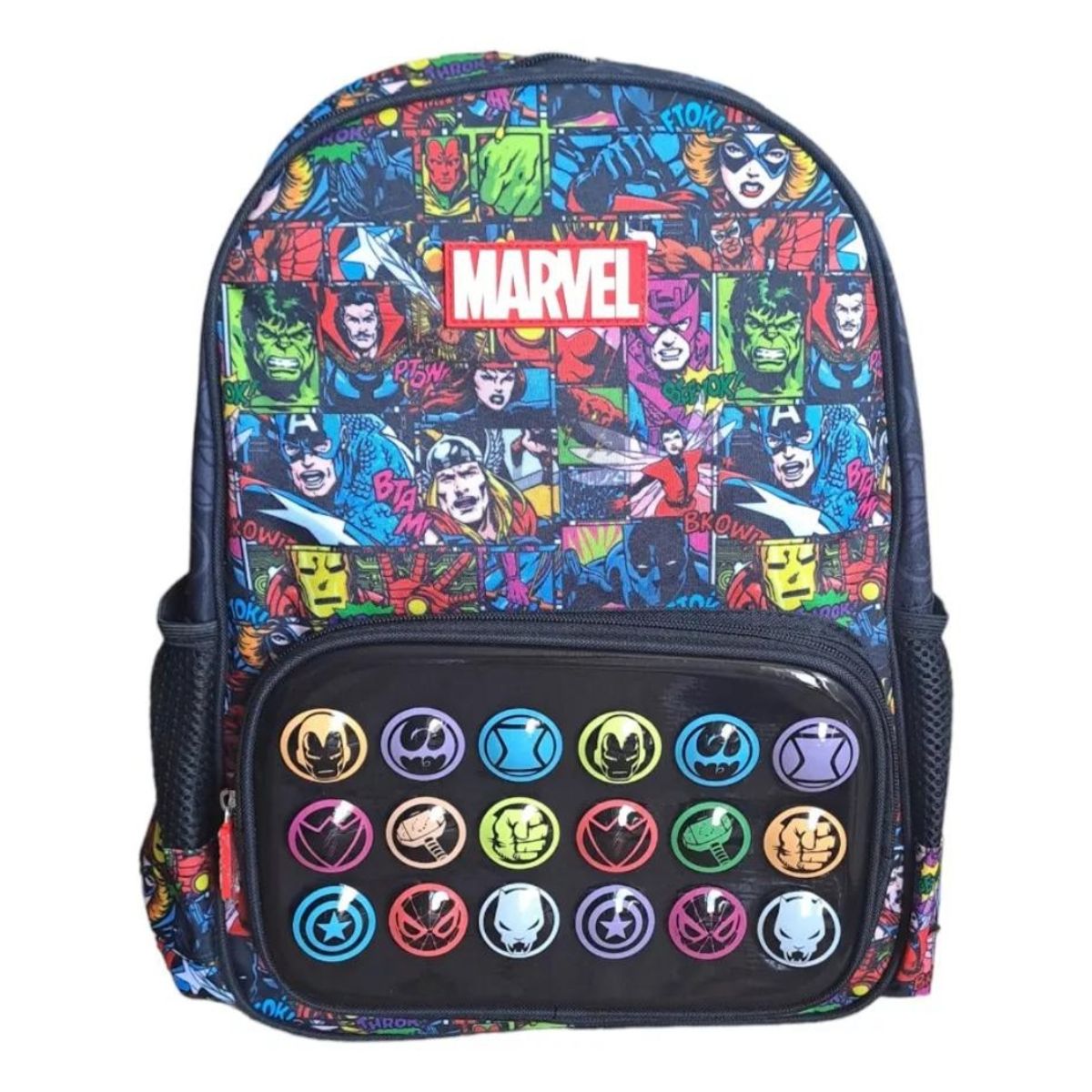 BYINTEK - Mochila Escolar Marvel Botones Vengadores