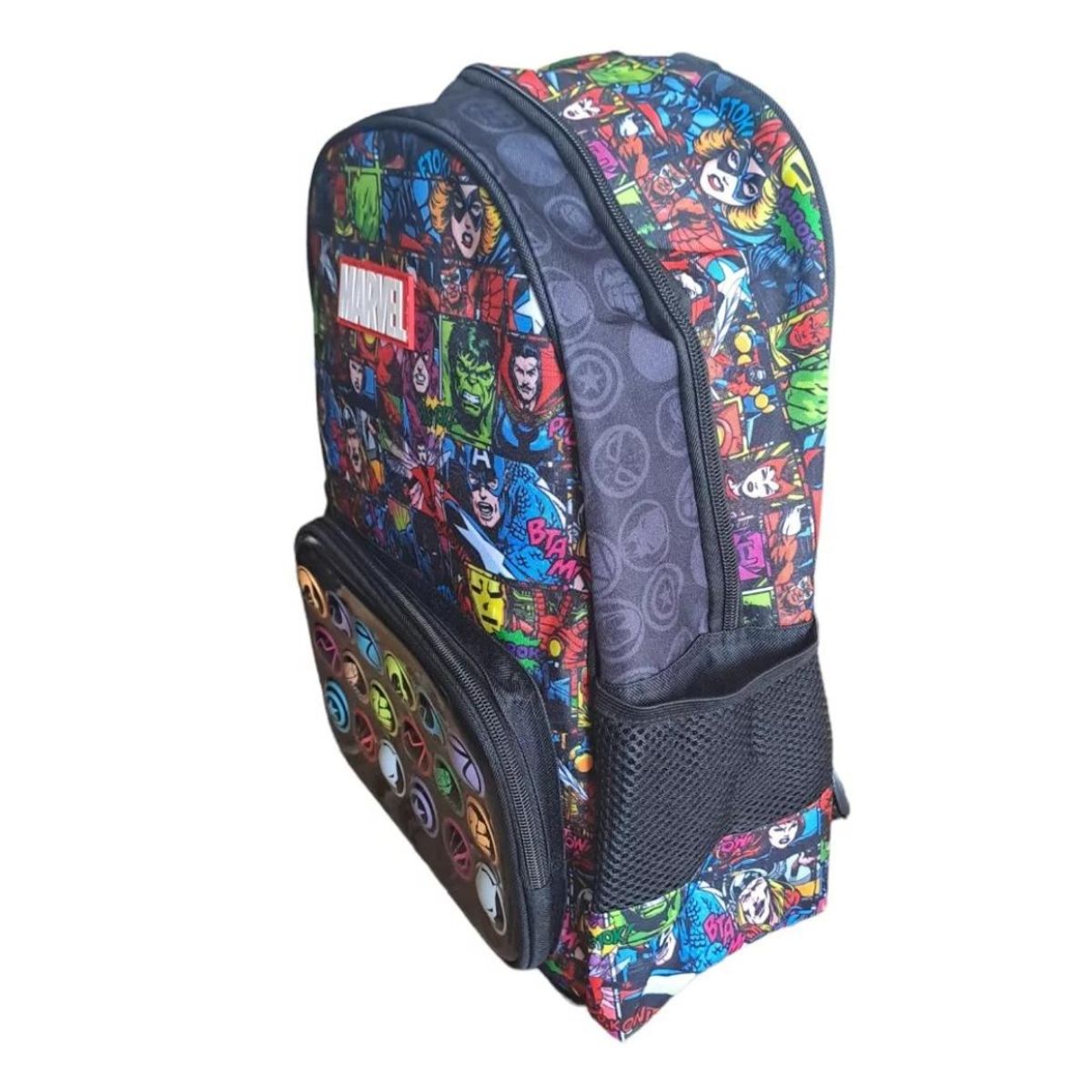 BYINTEK - Mochila Escolar Marvel Botones Vengadores
