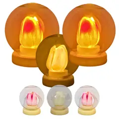 GENERICO - Pack X3 Adorno De Luz Forma De Esfera Con Rosa Colores