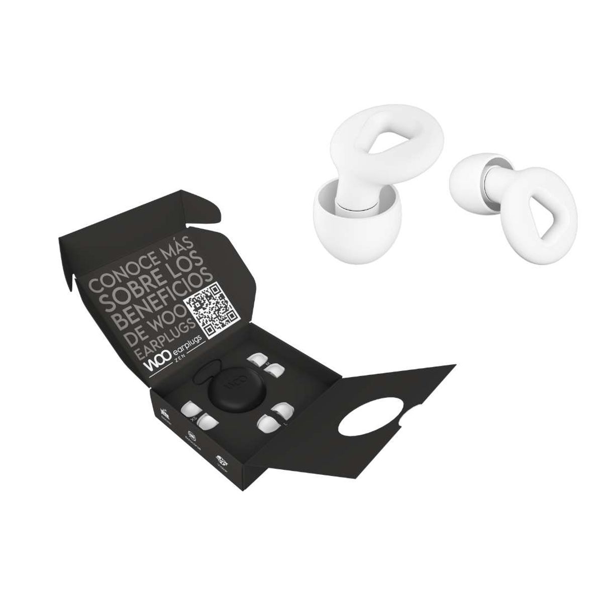 WOO EARPLUGS - Woo Earplugs Zen - Tapones Auditivos Reutilizables 30db - Blanco