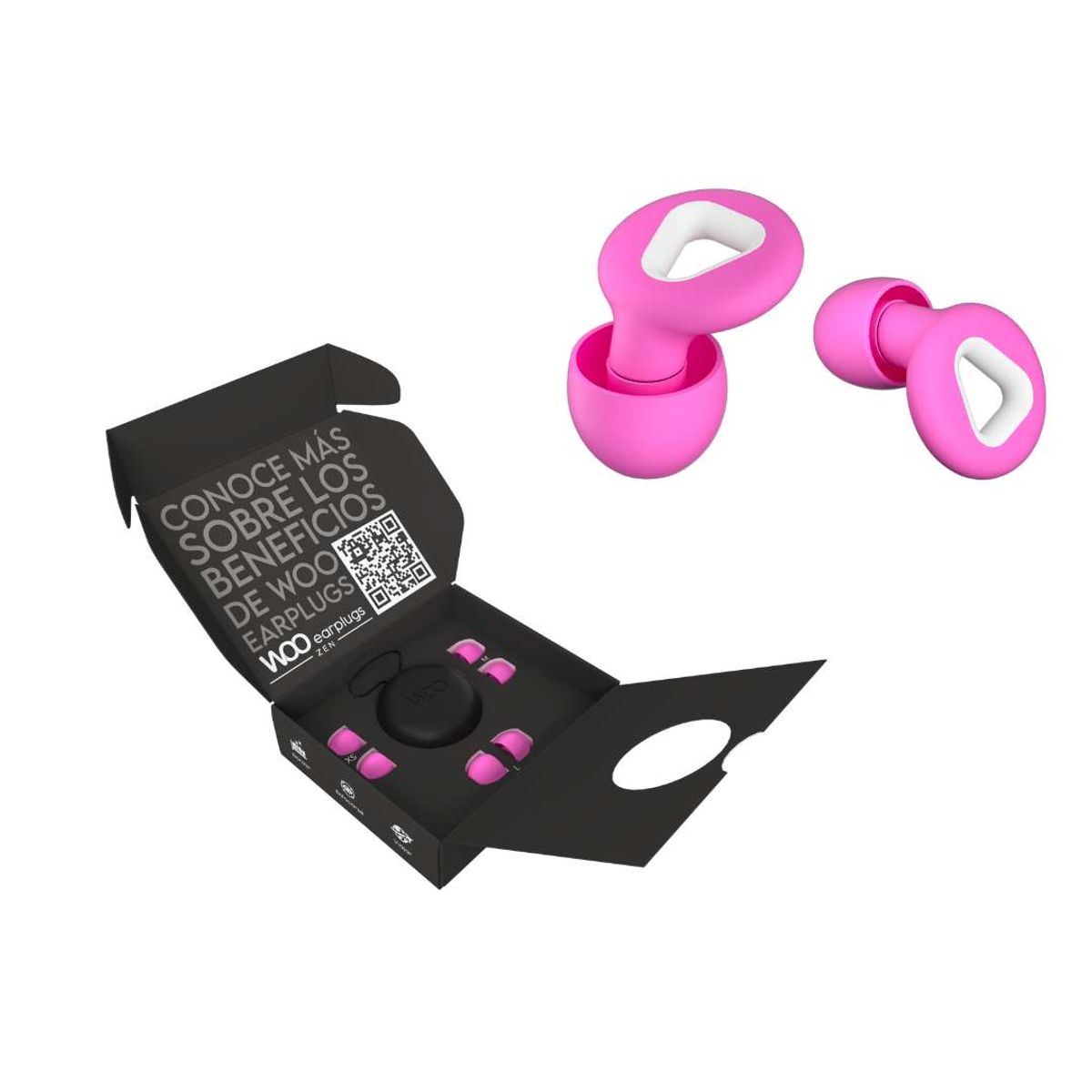 WOO EARPLUGS - Woo Earplugs Zen - Tapones Auditivos Reutilizables 30db - Rosa