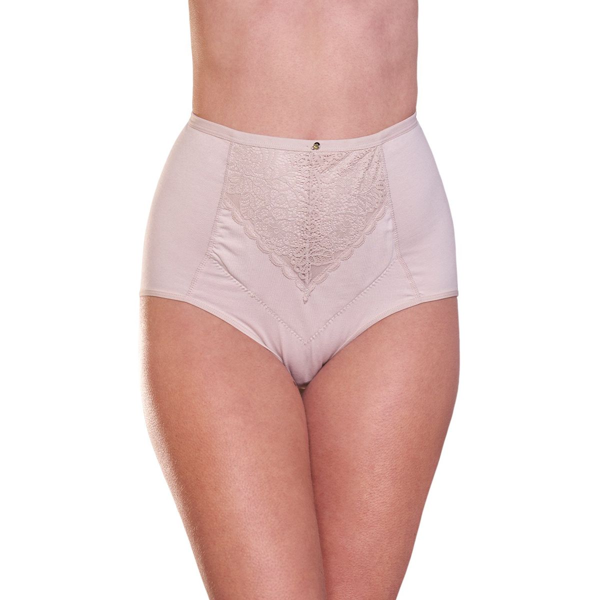 BAZIANI - Calzón Alto Algodón Encaje 20415