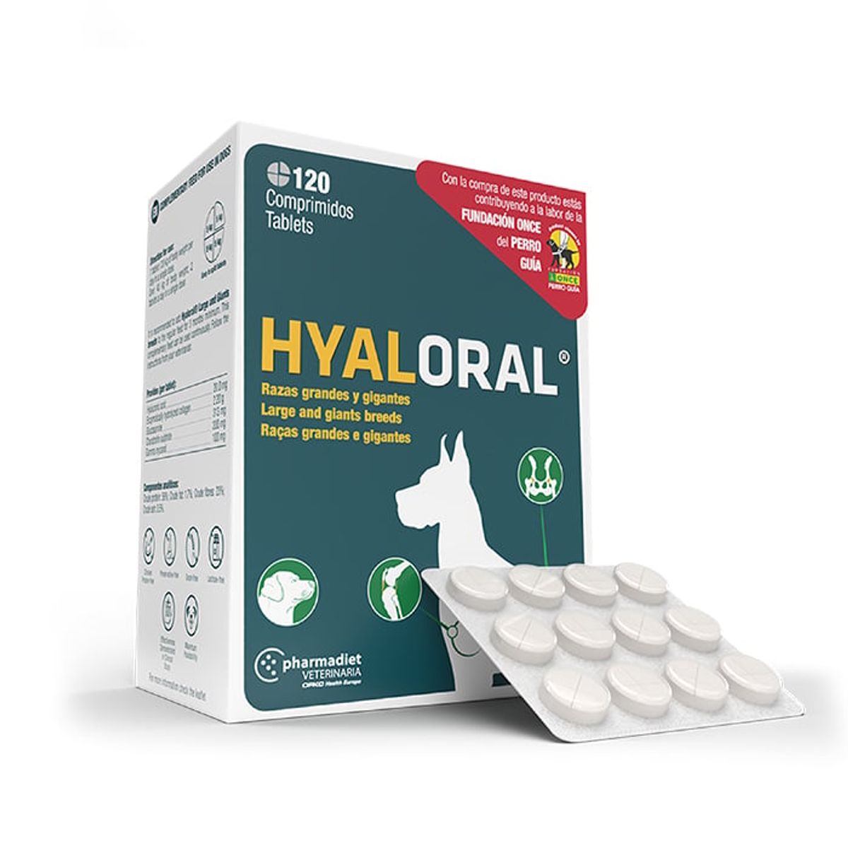 PHARMADIET - Hyaloral Razas Grandes y Gigantes 120 Comprimidos