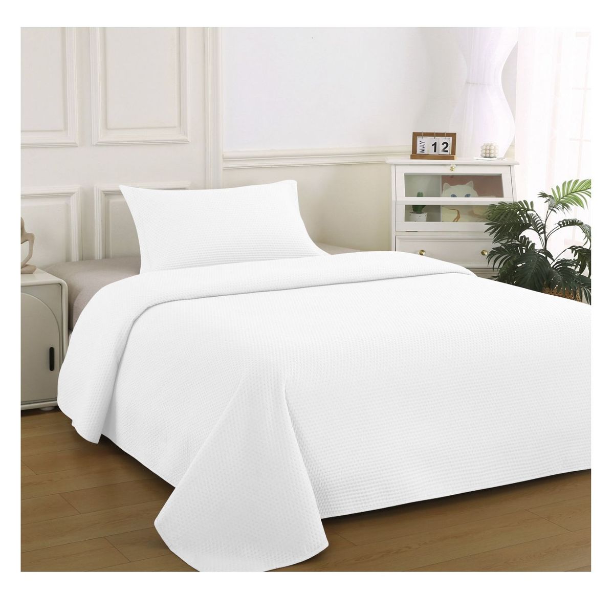 ILLUSIONS - Quilt Atenas Illusions Single (apto 1 Pl Y 1.5 Pl) Blanco
