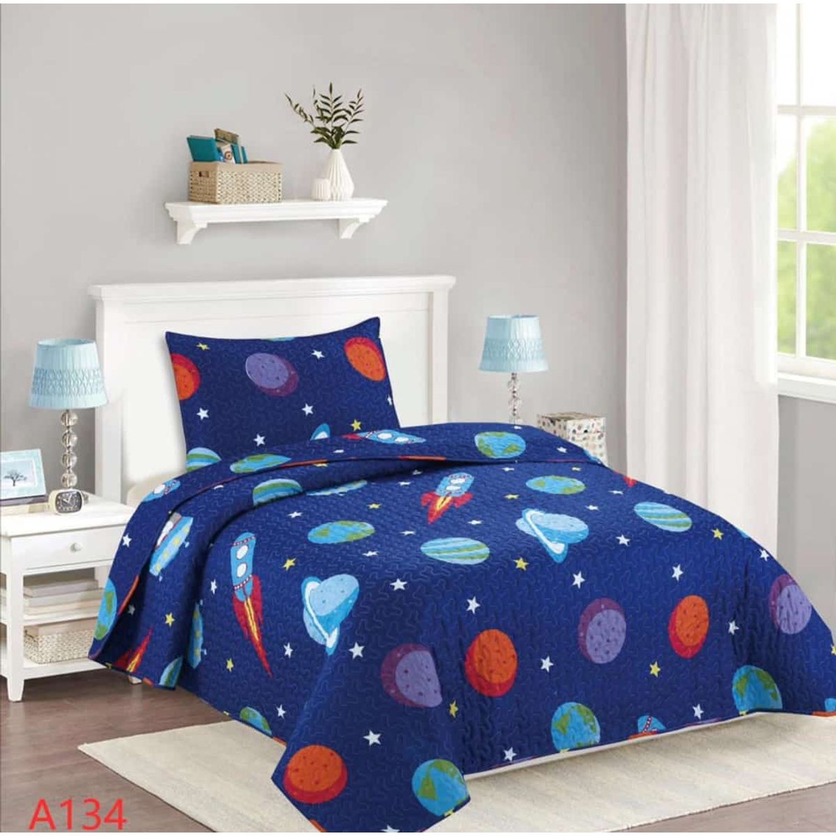 GENERICO - Cubrecama Quilt Plaza Y Media Diseño space