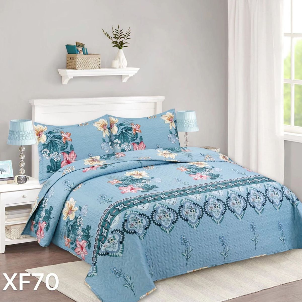 GENERICO - Cubrecama Quilt King Hermosos Diseños