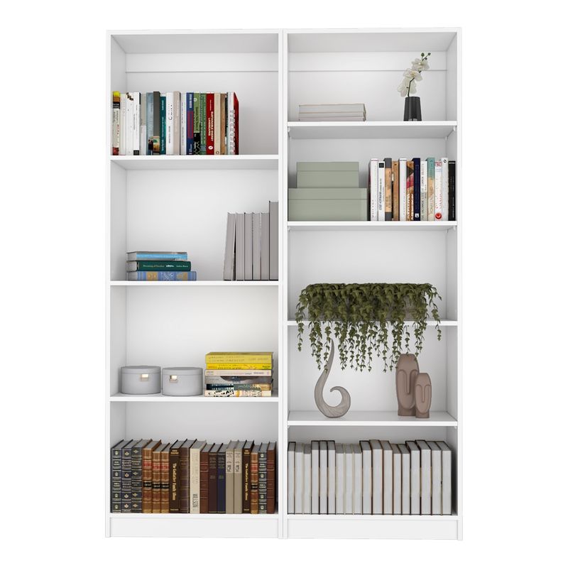 FMFURNITURE - Set  Estante 4 Repisas + Estante 5 Repisas Fm-001B - Blanco