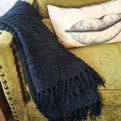 WITRALUN SOUTH AMERICA HANDMADE CRAFT - Piecera Doble Plaza Flamé Negra