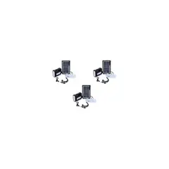 GENERICO - Pack X3 Sistema Iluminación Solar Caza 3 Ampolletas Led 12w