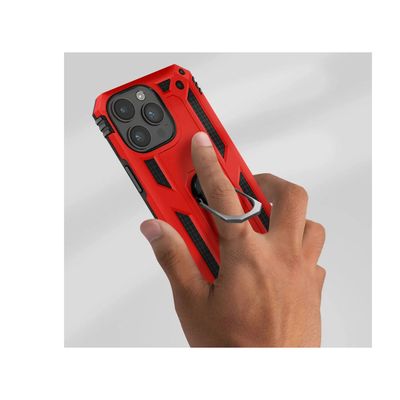 Imagen 2 del producto Carcasa Funda Para iPhone 15 Con Anillo Soporte Rojo.