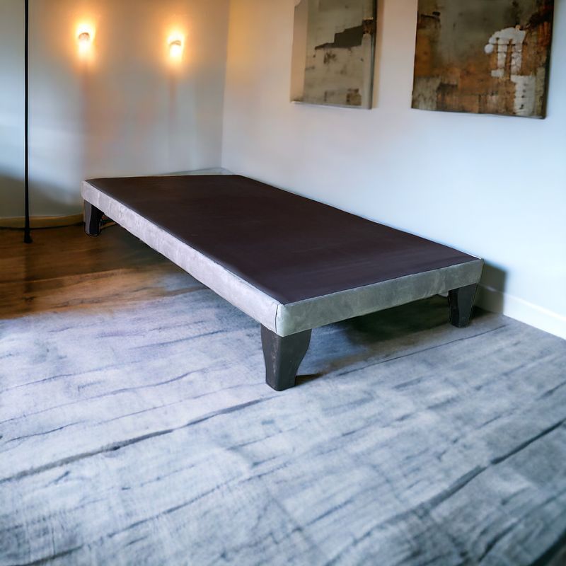 GENERICO - Base de Cama Europea 1.5 Plazas Felpa Gris