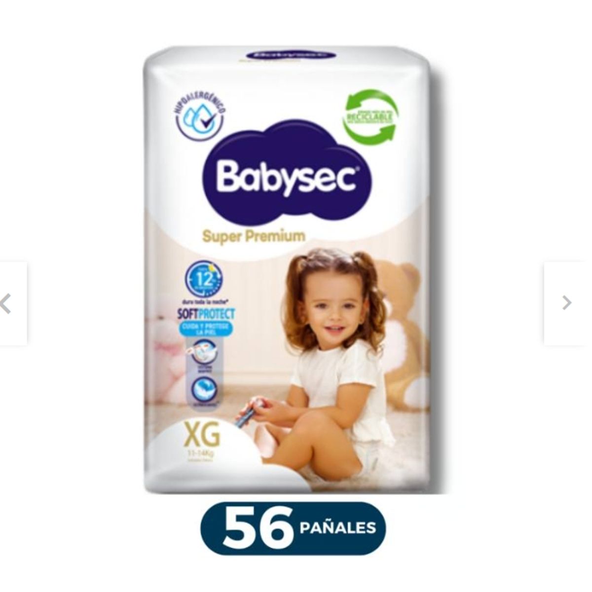BABYSEC - Pañales Babysec Super Premium XG 56 pañales