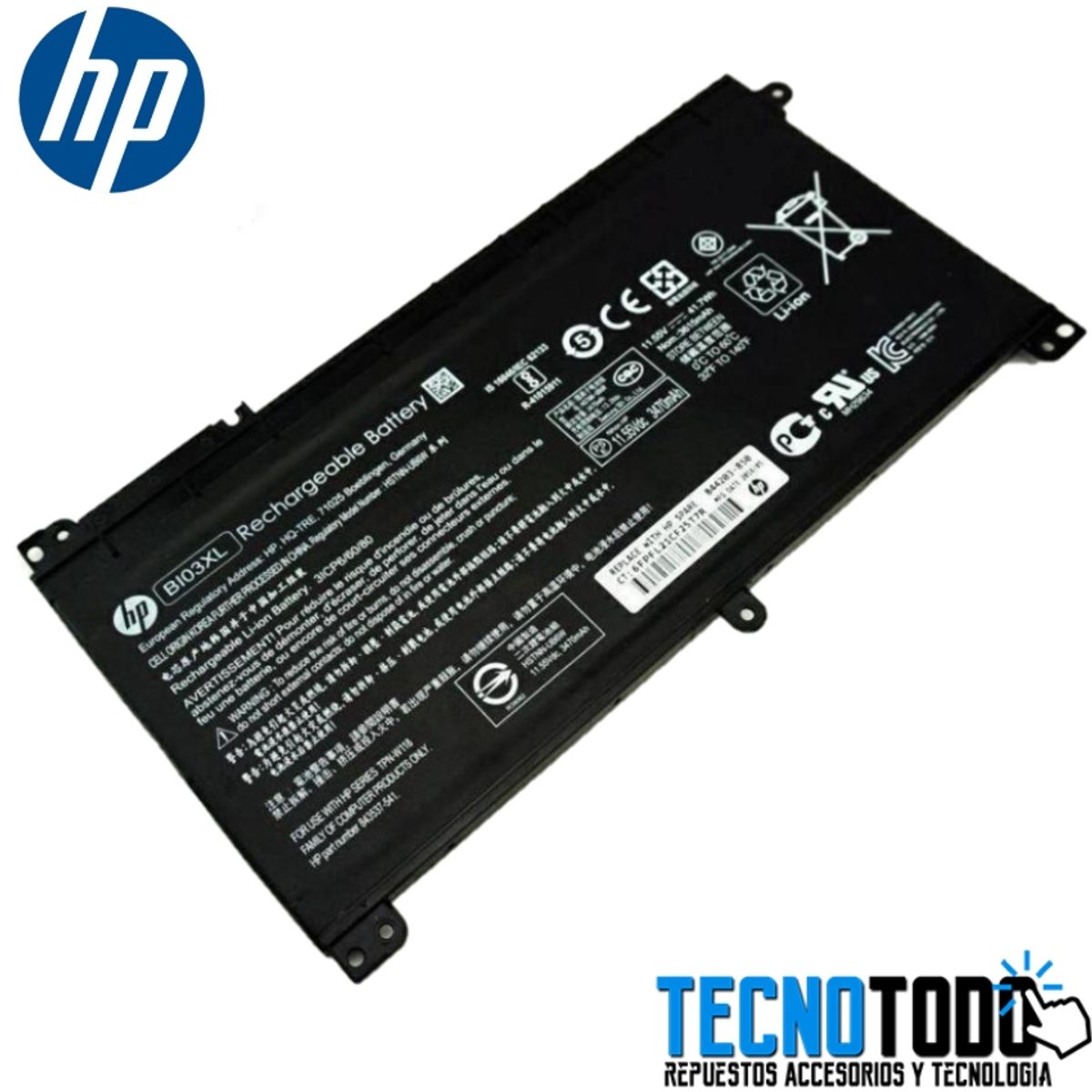 HP - BATERIA HP PAVILION X360 13-U ORIGINAL 6 CELDAS BI03XL