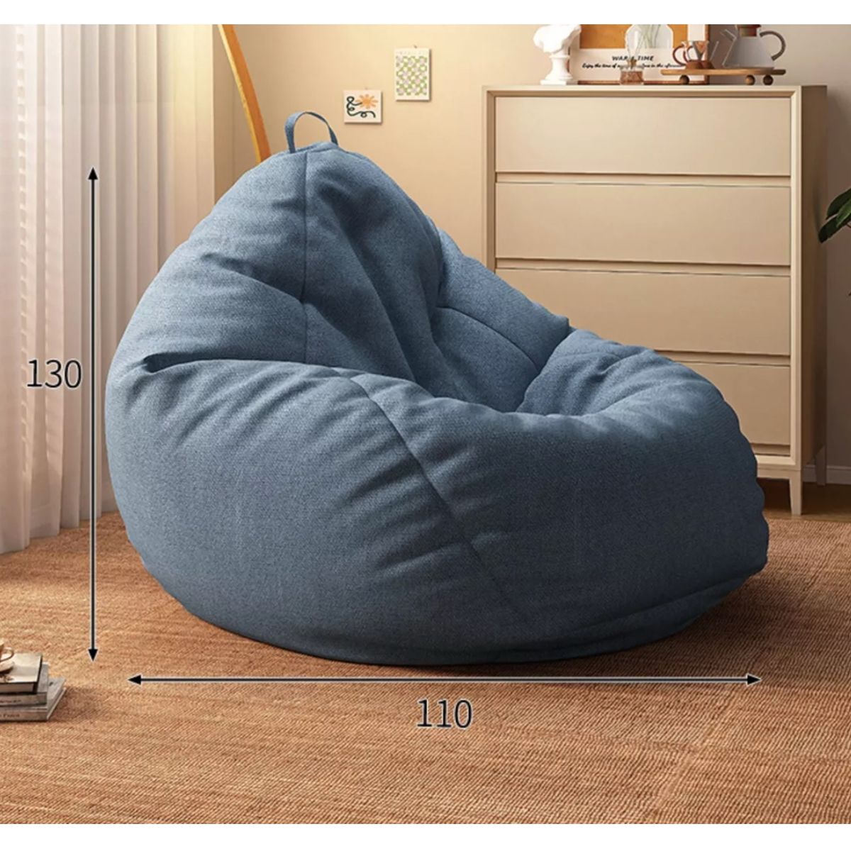 HOMER DESIGN - Mini Sofa De Bolsa Puff Xl Para Dormitorio Living 110x130 Cm