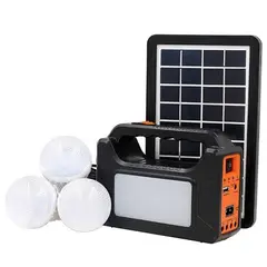 GENERICO - Kit Solar De Emergencia Camping Usb + 3 Ampolletas