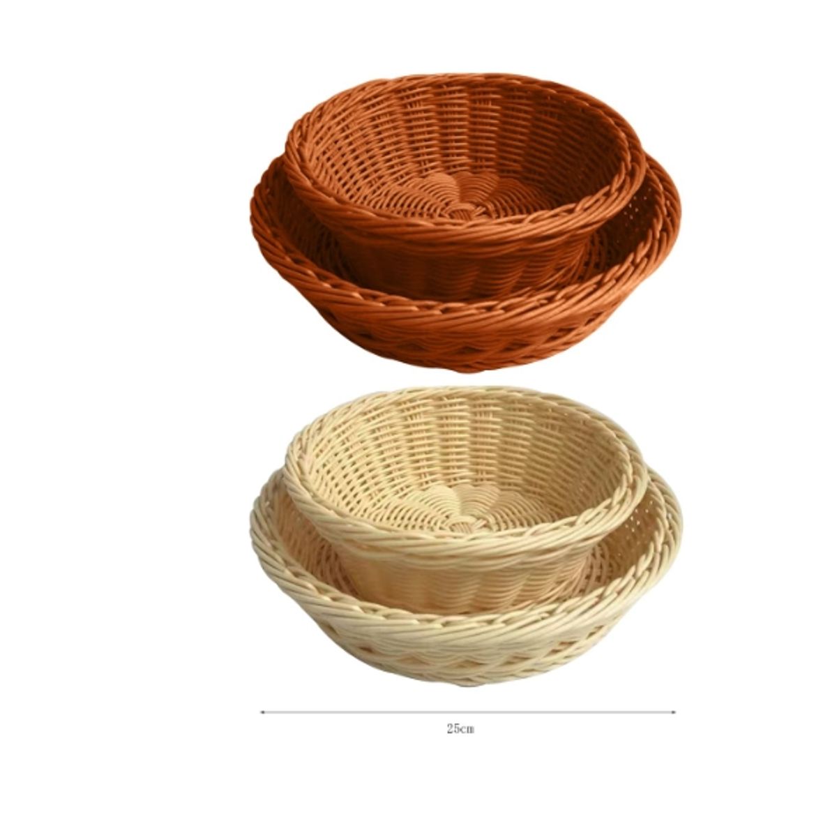 GENERICO - Canasto De Plastico Apariencia Mimbre 25CM.