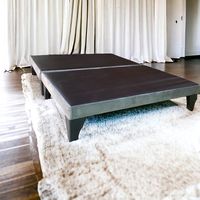 Base de Cama Europea King Dividida Felpa Gris