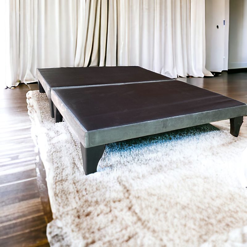 GENERICO - Base de Cama Europea King Dividida Felpa Gris