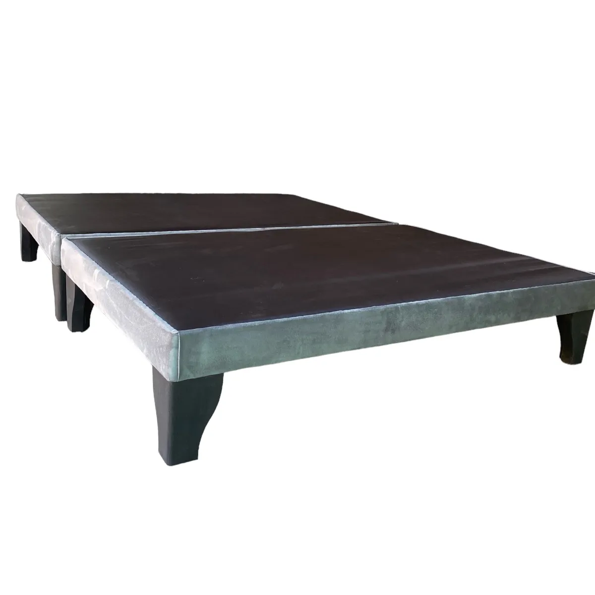 GENERICO - Base de Cama Europea King Dividida Felpa Gris
