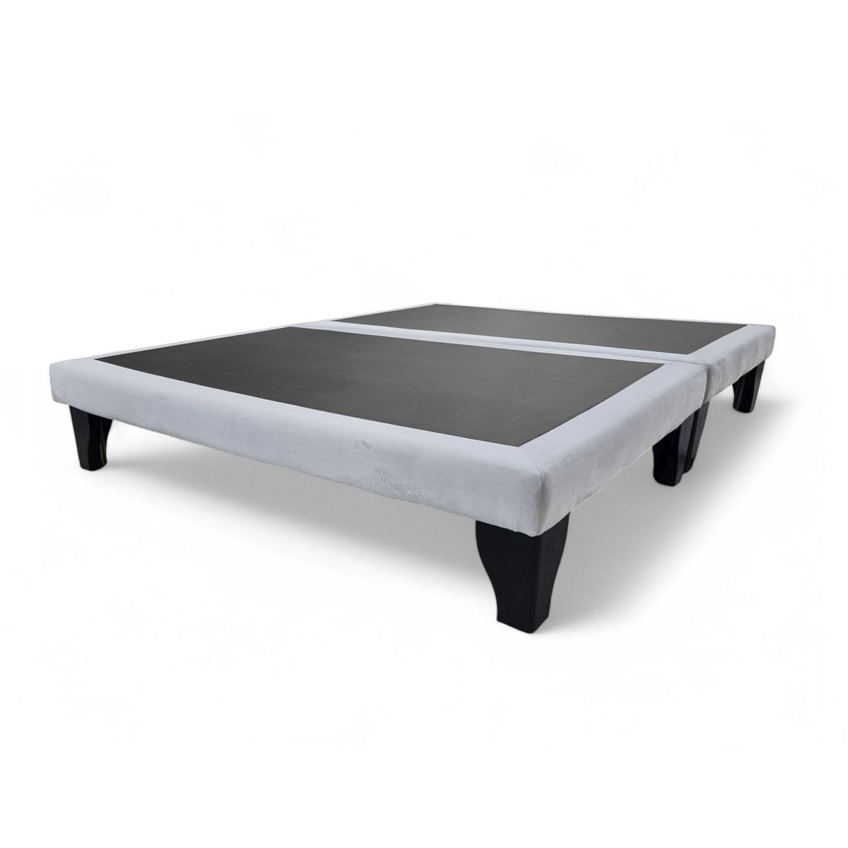 MBC - Base de Cama Europea 2 Plazas Felpa Gris