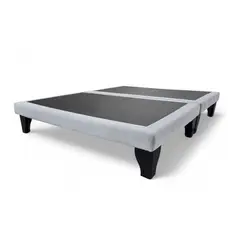 GENERICO - Base de Cama Europea 2 Plazas Felpa Gris