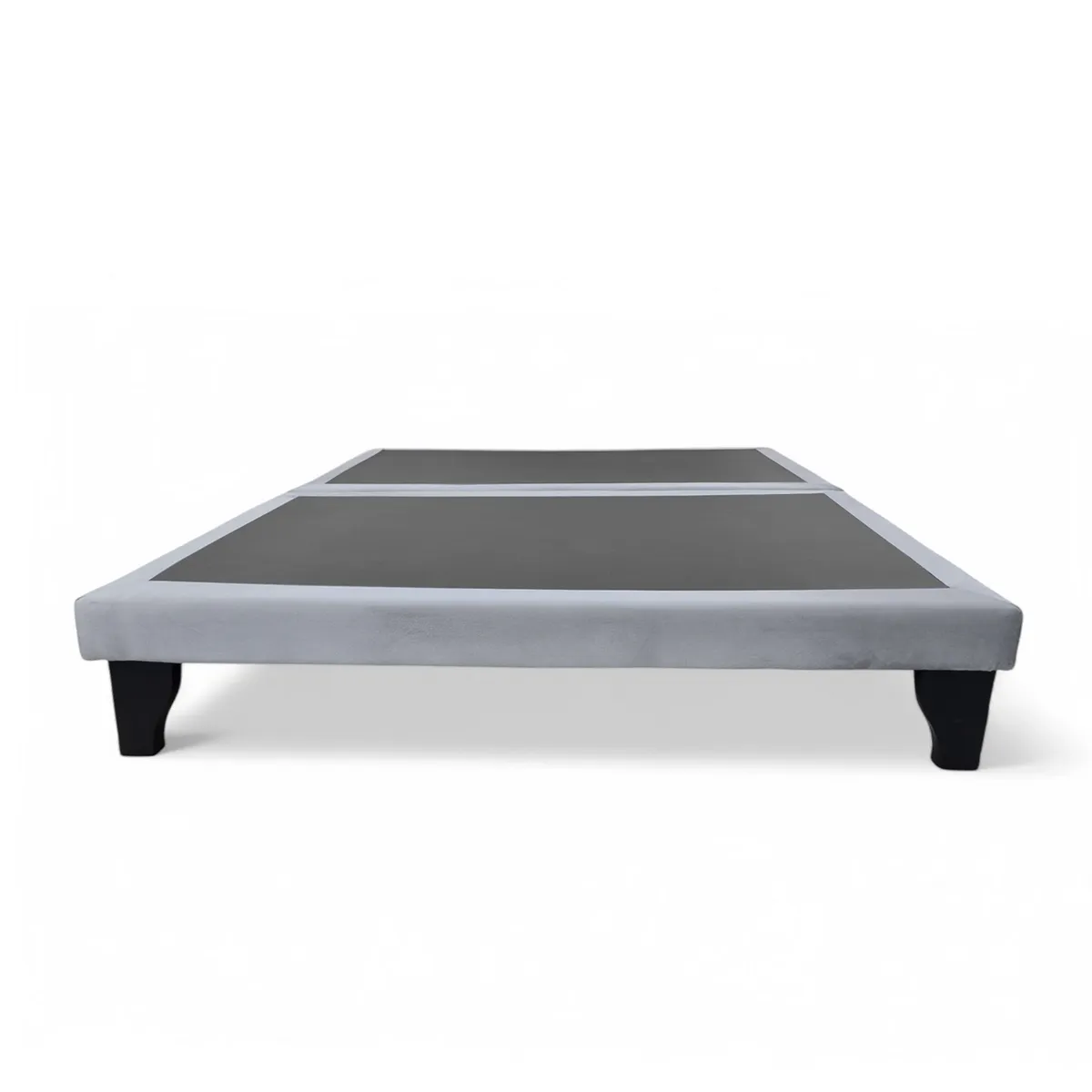 MBC - Base de Cama Europea 2 Plazas Felpa Gris
