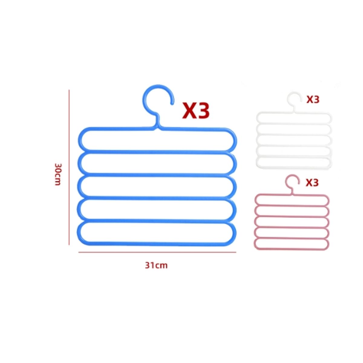 GENERICO - Colgador Plastico Para Pantalones 31X30CM 3PCS…