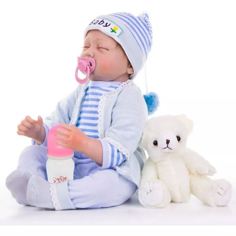 GENERICO - Bebé Reborn Muñeco Realista Silicon Suave 55cm Osito MJ-1000159