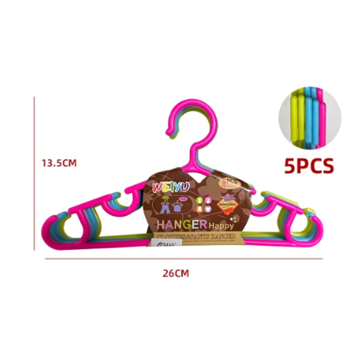 GENERICO - Colgador De Ropa Para Niños 26X135CM 5PCS