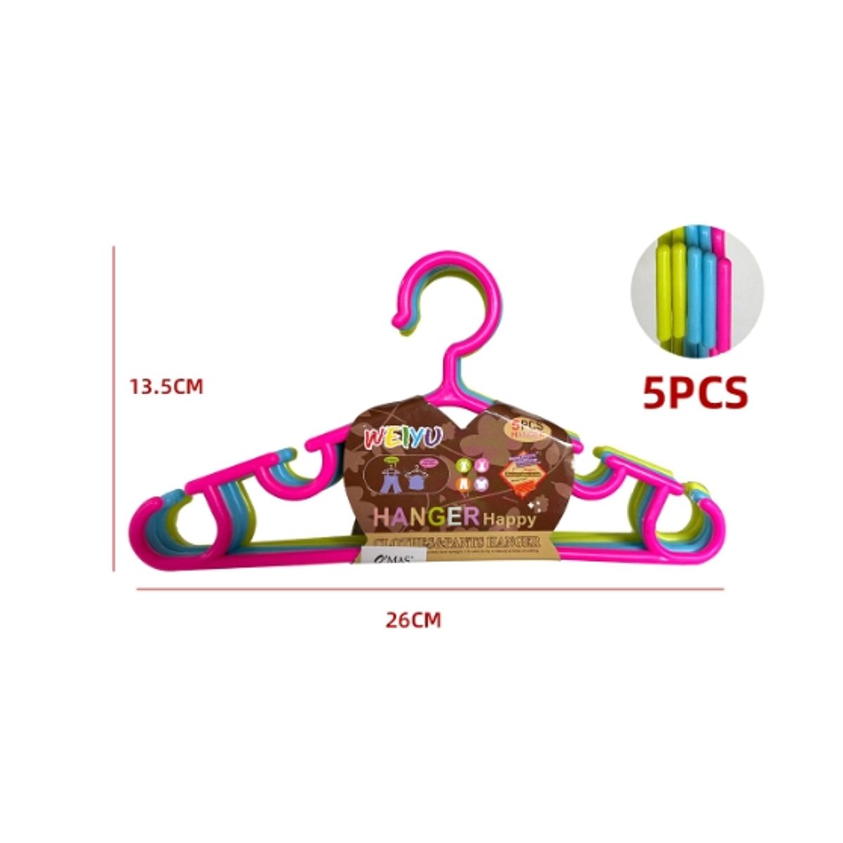 GENERICO - Colgador De Ropa Para Niños 26X135CM 5PCS