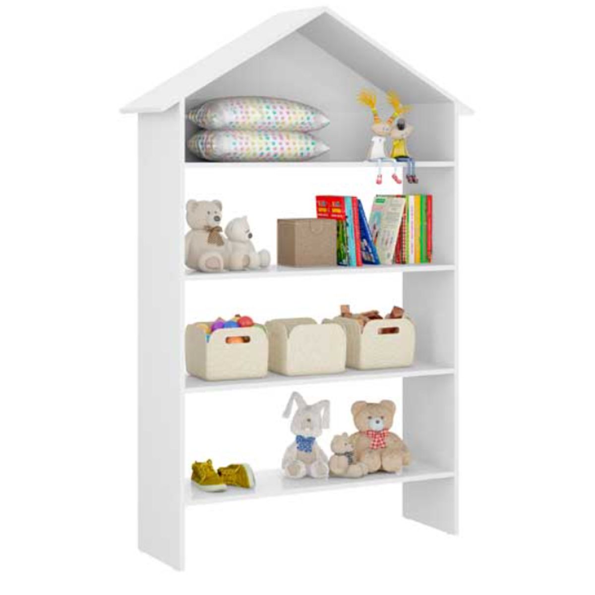 KIDSCOOL - REPISA MADERA BLANCA TIPO CASA - 2371.0001