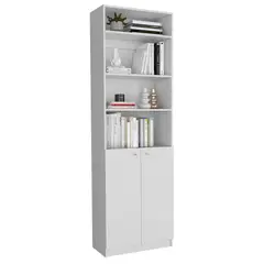 FMFURNITURE - Set Estante 2 Puertas + Complemento Fm-035B Blanco
