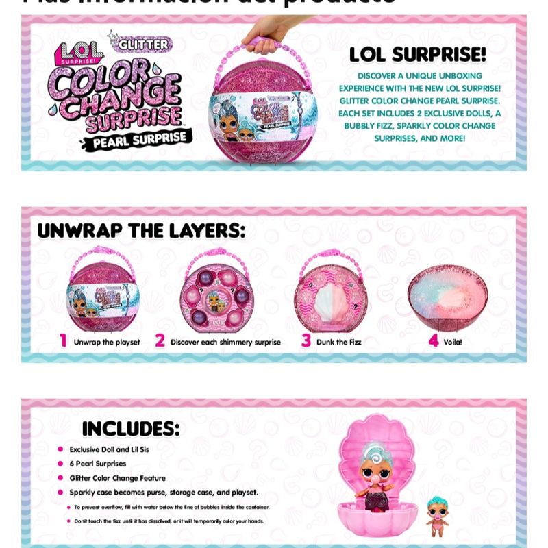 LOL SURPRISE - LOL Lol Perla Surprise Muñeca Sorpresa Bola Cambia Color