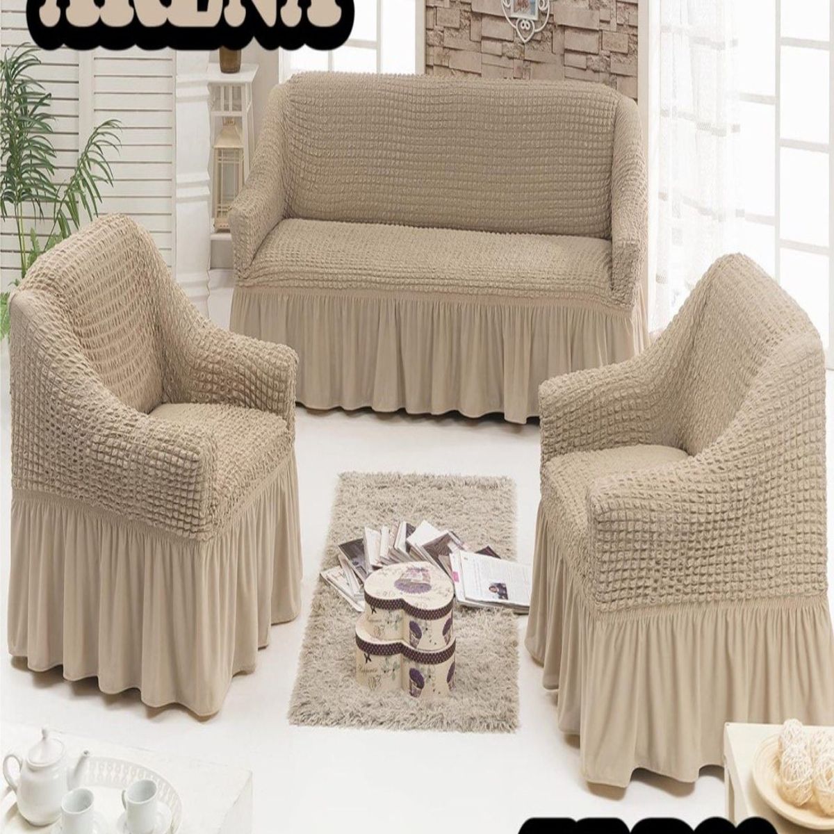 GENERICO - FUNDAS TURKAS 3 CUERPOS MAS 2 DE 1 CUERPO