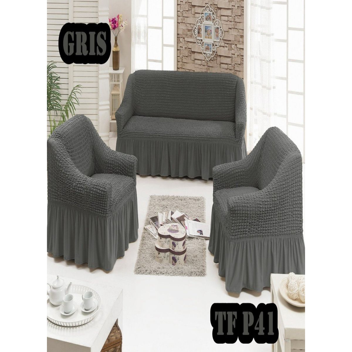 GENERICO - FUNDAS TURKAS 3 CUERPOS MAS 2 DE 1 CUERPO