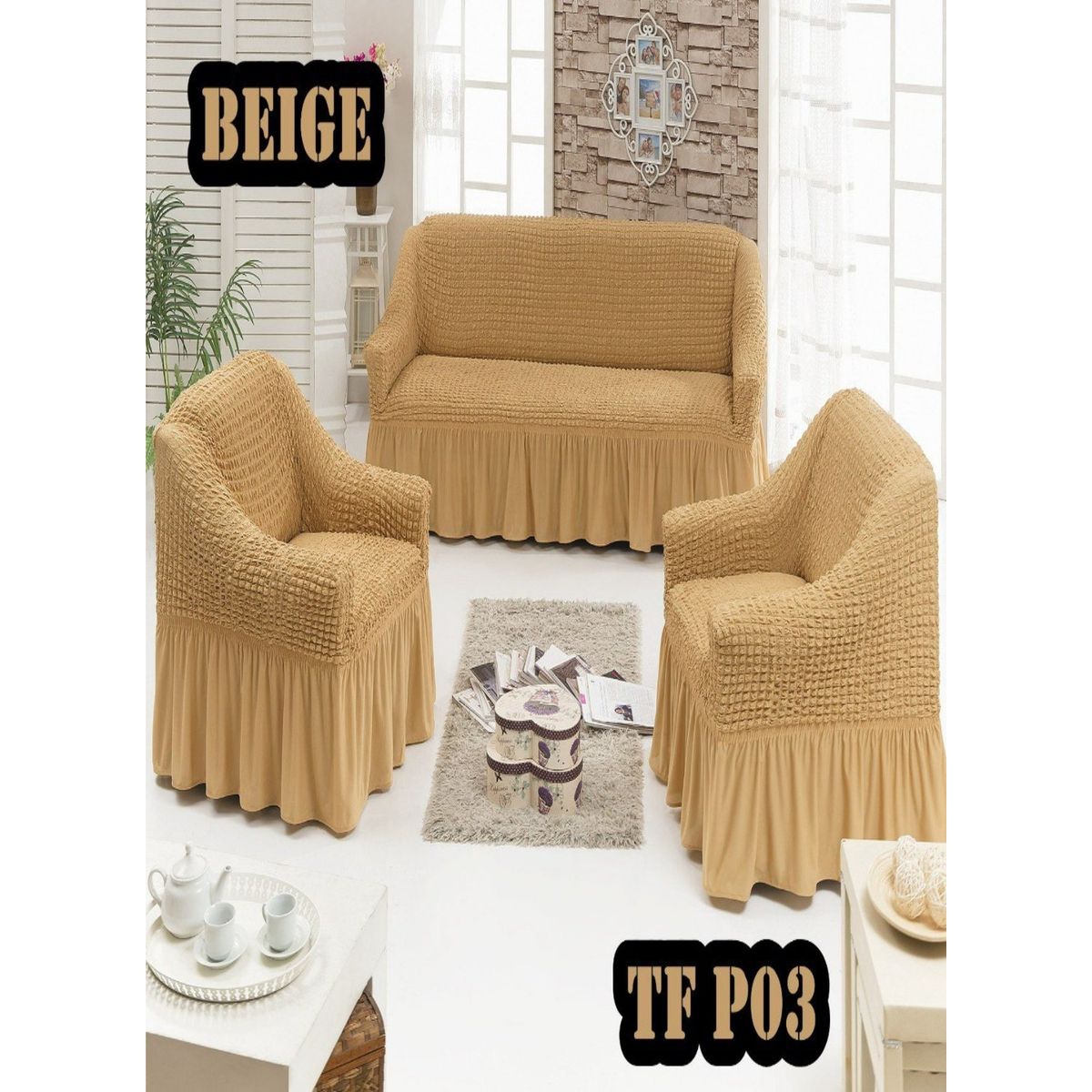 GENERICO - FUNDAS TURKAS 3 CUERPOS MAS 2 DE 1 CUERPO