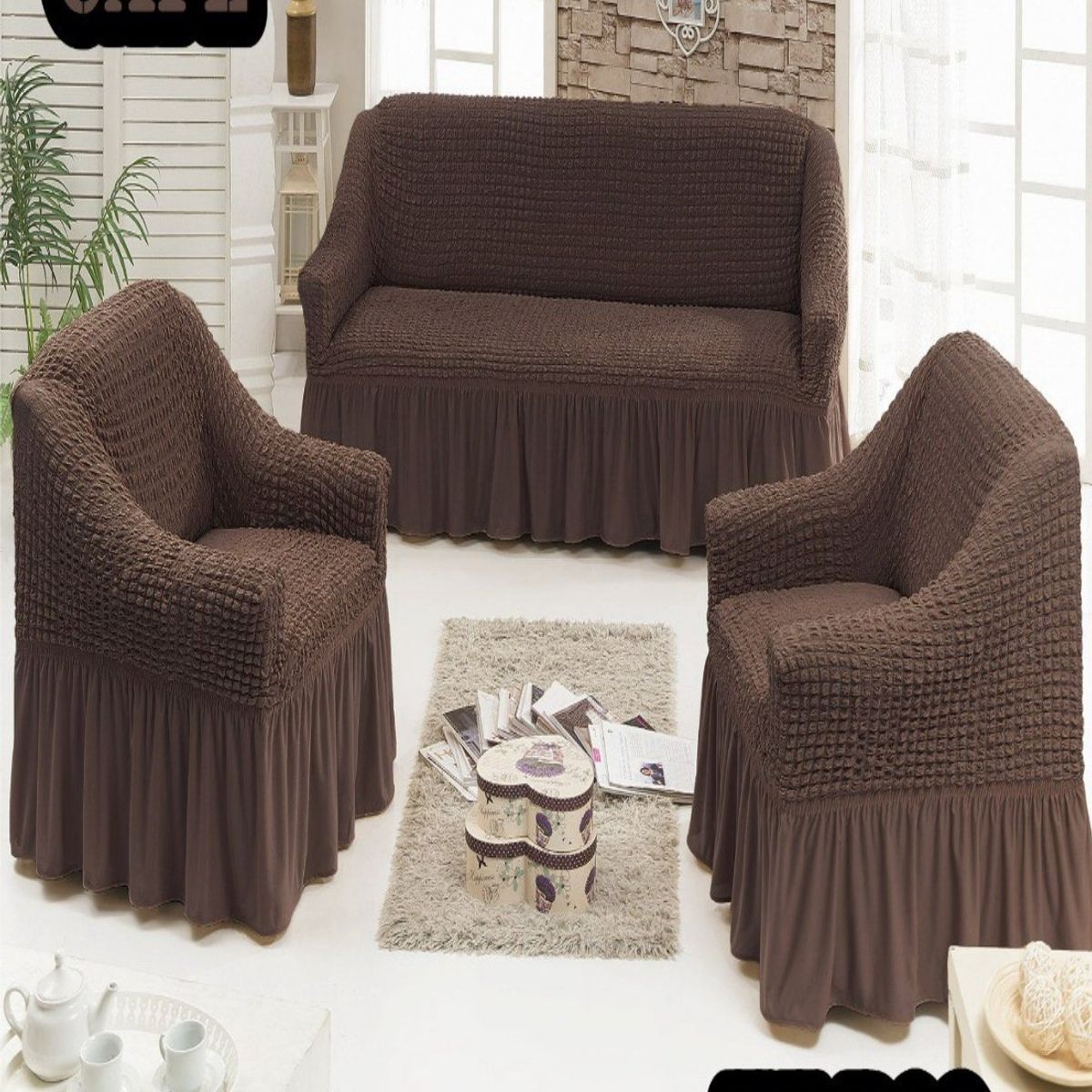 GENERICO - FUNDAS TURKAS 3 CUERPOS MAS 2 DE 1 CUERPO