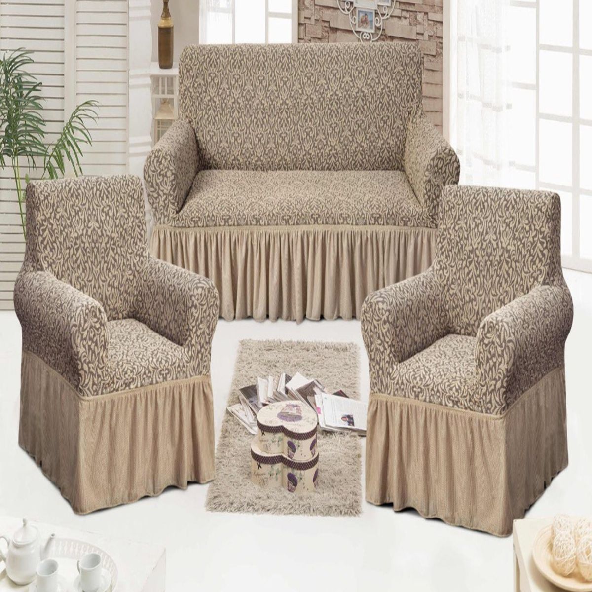 GENERICO - FUNDAS TURKAS 3 CUERPOS MAS 2 DE 1 CUERPO