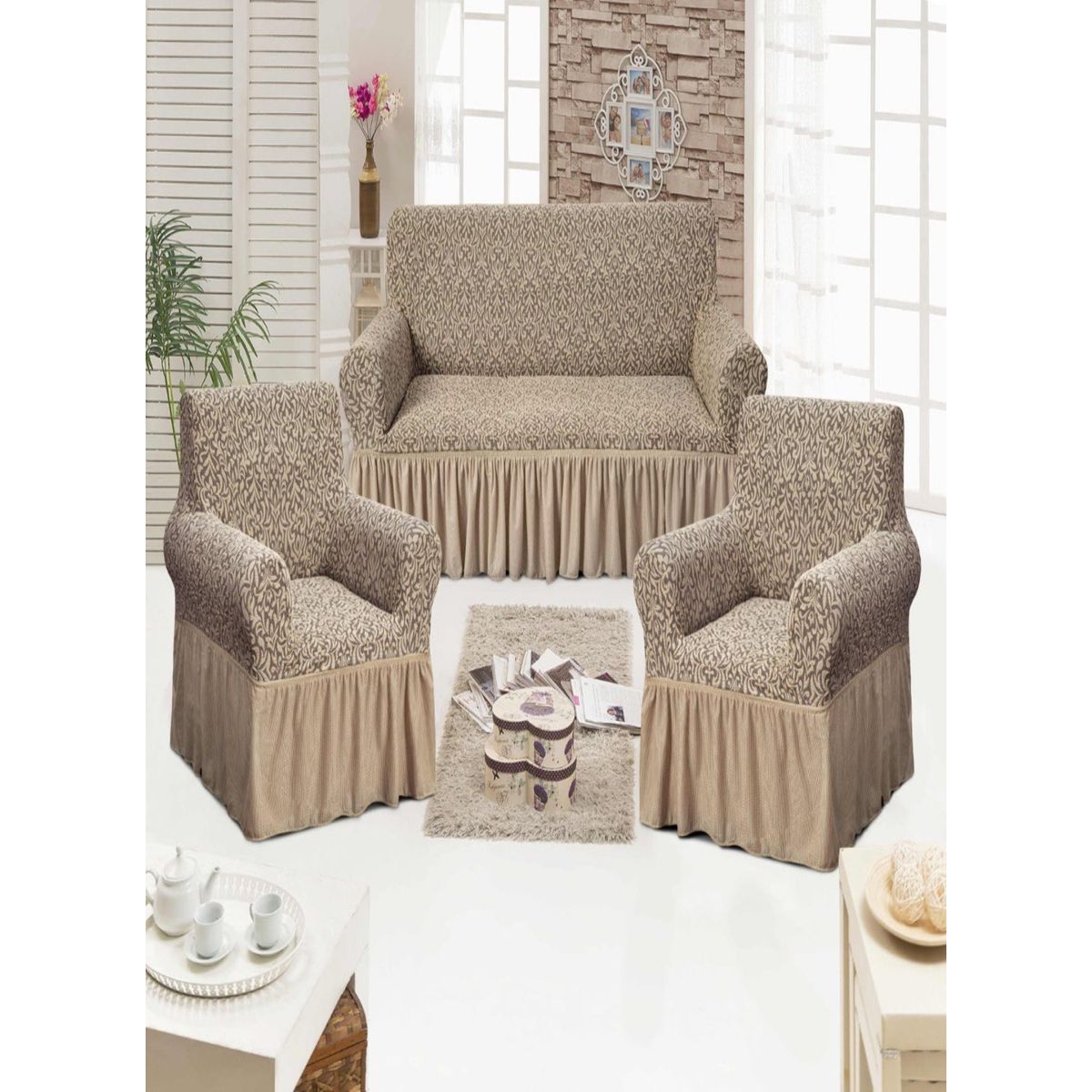 GENERICO - FUNDAS TURKAS 3 CUERPOS MAS 2 DE 1 CUERPO