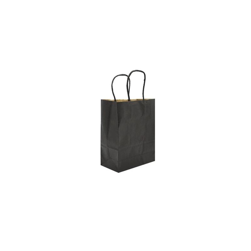GENERICO - Bolsa De Papel Pequeña Negra 16x22x8cm
