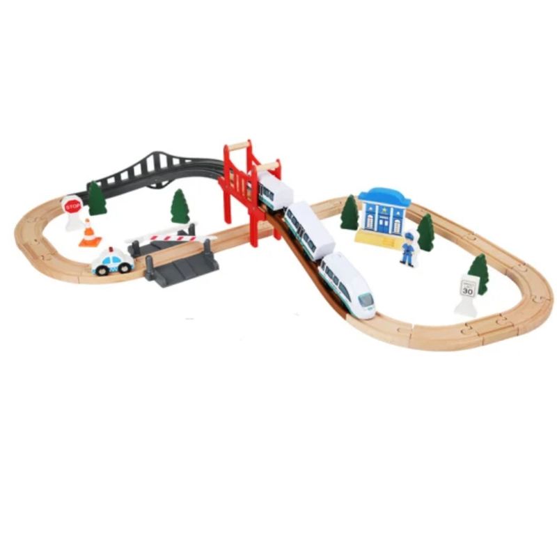 GENERICO - Pista De Autos Y Tren De Madera