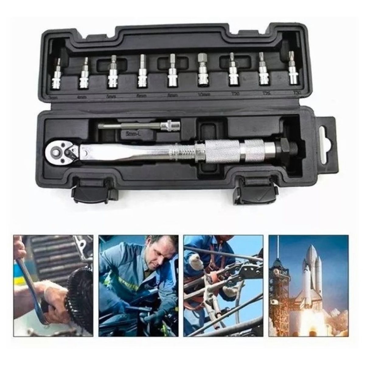 U BUY - Llave De Torque Torquimetro 1/4 Pulgada 5 A 25nm -11 Piezas